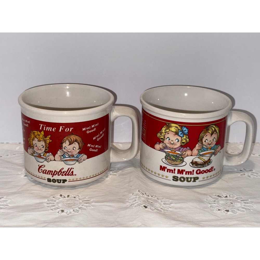 Vintage Campbells Soup Mugs Set of 2 Westwood Houston Harvest Campbell Kids